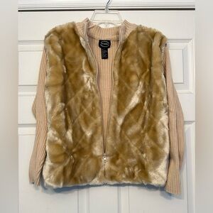 Vintage Designers Originals Faux Fur Tan Sweater